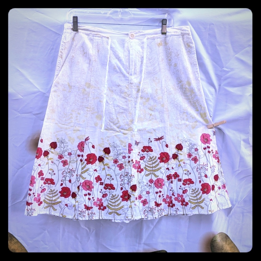 Eddie Bauer a line cotton skirt floral 10